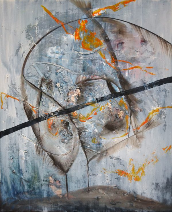 „Untitled IV“ – abstraktes Öl-Gemälde von Marcela M. Kozlik, 90 × 110 cm