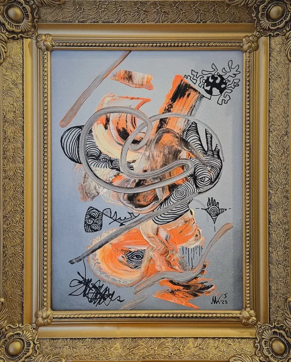 „Inkarnation“ – abstraktes Acryl-Gemälde von Marcela M. Kozlik, 30×40 cm