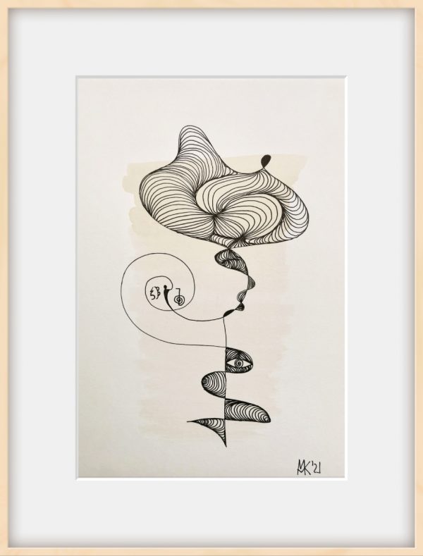 „Blühend“ – abstraktes Aquarell-Gemälde von Marcela M. Kozlik, 14×21 cm
