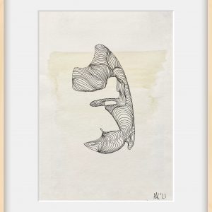 „Embryo-Selbst“ – Aquarell und Tusche auf Papier, 14 × 21 cm, 2021