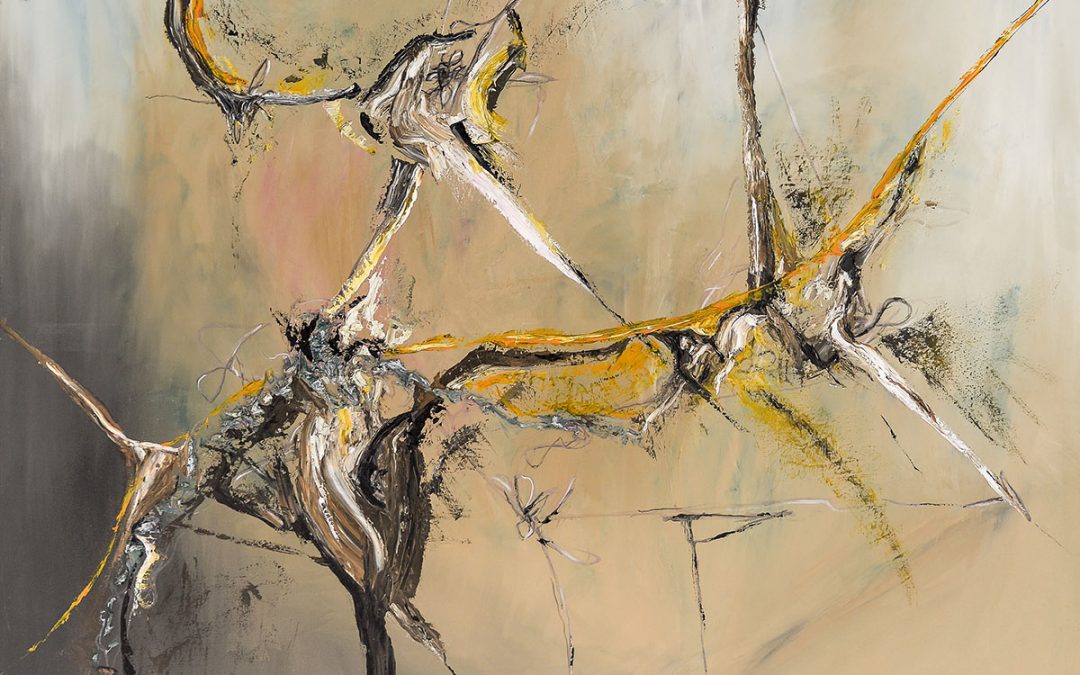 „Anima“ – abstraktes Öl-Gemälde von Marcela M. Kozlik, 130×130 cm