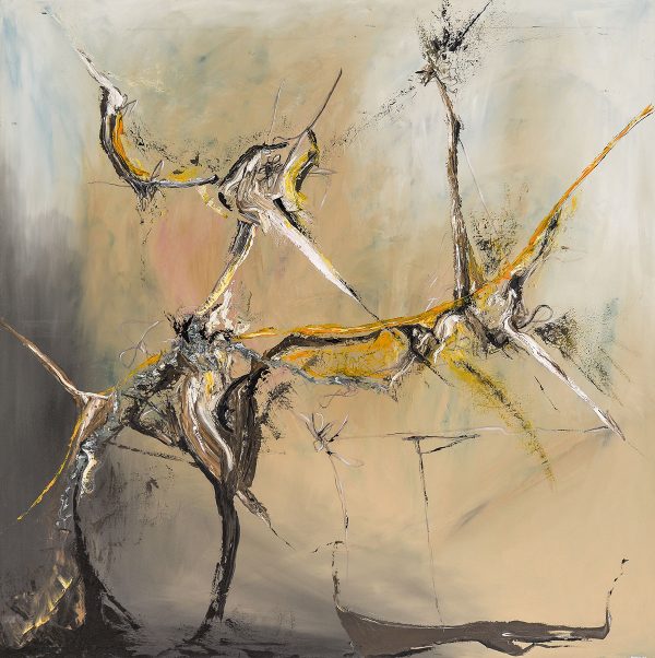 „Anima“ – abstraktes Öl-Gemälde von Marcela M. Kozlik, 130×130 cm