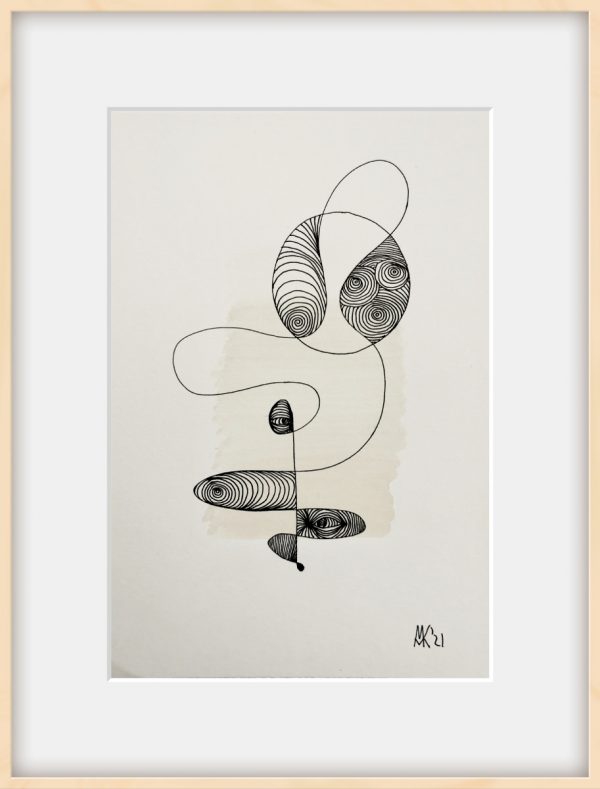 „Selbstgespräche“ – abstraktes Aquarell-Gemälde von Marcela M. Kozlik, 14×21 cm