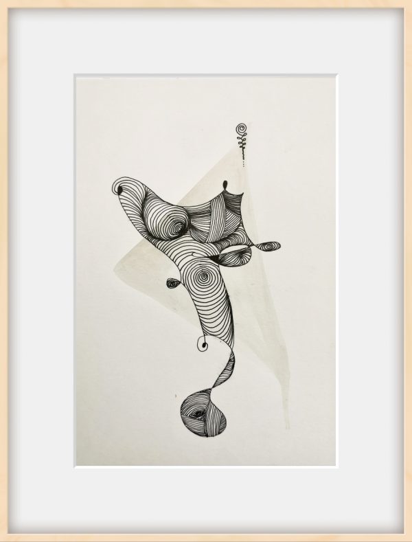 „Verkörpert“ – abstraktes Aquarell-Gemälde von Marcela M. Kozlik, 14×21 cm