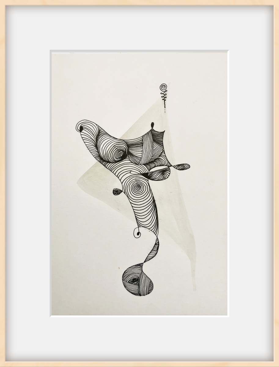 „Verkörpert“ – Aquarell und Tusche auf Papier, 14 × 21 cm, 2021